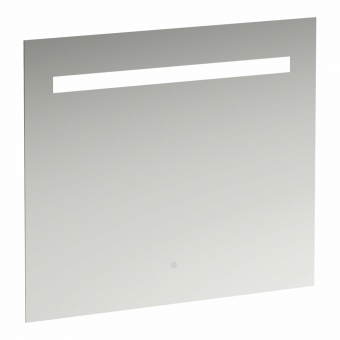 Veidrodis Laufen Leelo, matmenys: 800x40x700mm, su integruotu horizontaliu LED šviestuvu, 1 lietimo jutiklis (įjungimas-išjungimas, apšvietimo reguliatorius), aliuminio rėmas, 4000 K, IP44 
