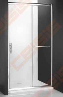 Slankiojančios dušo durys ROTH PROXIMA LINE PXD2N140, skirtos montuoti į nišą, su brillant spalvos profiliu ir skaidriu stiklu 