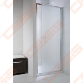 Varstomos vieno elemento dušo durys JIKA CUBITO PURE 90x195, kairė/dešinė, su blizgaus sidabro profiliu ir skaidriu stiklu 