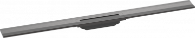 Raindrain Flex grotelės 100cm, pjaustomas, montavimui prie sienos, brushed black chrome 