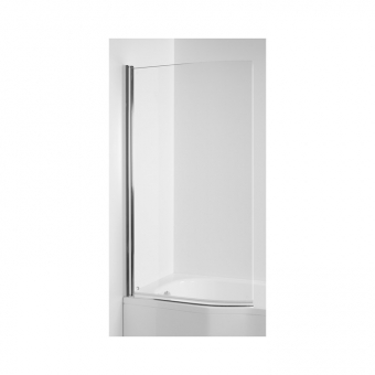 Sienelė vonios Jika Cubito, matmenys: 800x1500mm, lenkta, sidabras/skaidrus stiklas, kairinė/dešininė 