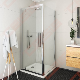 Šoninė dušo sienelė ROTH EXCLUSIVE LINE ECDBN/1000 blizgaus chromo (Brilliant) spalvos profilis + skaidrus (Transparent) stiklas 