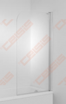 Vonios sienelė Jika Cubito 75 x 140 cm, kairinis modelis, 1 dalies, JIKA perla GLASS, skaidrus stiklas 