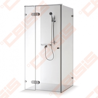 Dušo kabina Brasta Glass NORA 879-884x879-884x2000 pilkas stiklas 