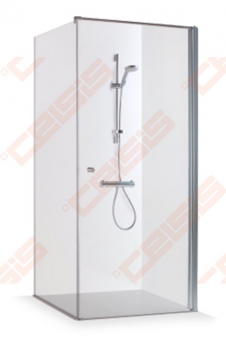 Dušo kabina Brasta Glass KRISTINA 979-988x979-988x2000 pilkas stiklas, juodos sp. profilis 