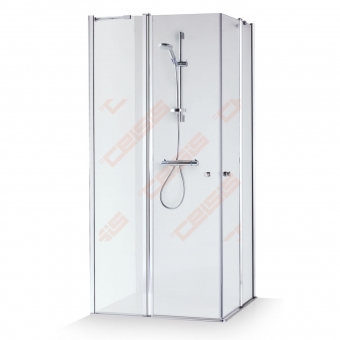 Dušo kabina Brasta Glass SIMA 780-790x780-790x2000 pilkas stiklas 