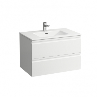 Praustuvo ir spintelės komplektas LAUFEN PRO S, 800x500 mm, plonas ('slim') praustuvas su 2 stalčių spintele 'Pro', su stalčiaus skirtukais, spalva - balta 