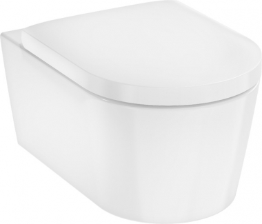 Komplektas WC Elu Pura S AquaHelix flush rimless, Hygiene Effect su soft-close nuimamu dangčiu, pakabinamas 