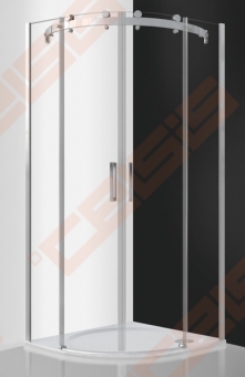 Pusapvalė dušo kabina ROTH AMBIENT LINE AMR2N/100 su dviejų elementų slankiojančiomis durimis, brillant spalvos profiliu ir skaidriu stiklu 