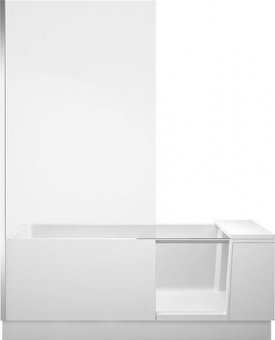 Vonia/dušas Durasolid 170x75,stiklas kairėje, į kampą 