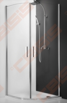 Pusapvalė dušo kabina ROTH TOWER LINE TR1/1000 su dviejų elementų atveriamomis durimis, brillant spalvos profiliu ir  skaidriu stiklu 