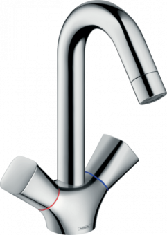 Praustuvo maišytuvas Hansgrohe Logis su 2 rankenėlėm, be dugno vožtuvo 