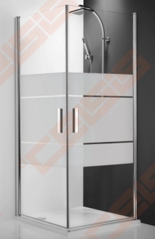 Vieno elemento varstomos dušo durys ROTH TOWER LINE TCO1/80 su sidabro spalvos profiliu ir skaidriu stiklu 