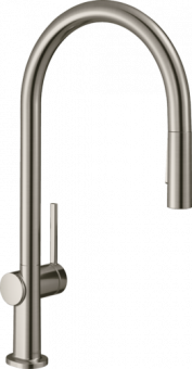 Plautuvės maišytuvas Hansgrohe Talis M54 su ištraukiama žarna,nerūdijantis plienas 