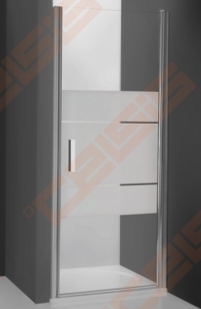 Vieno elemento varstomos dušo durys ROTH TOWER LINE TCN1/100 skirtos montuoti į nišą su sidabro spalvos profiliu ir skaidriu stiklu 