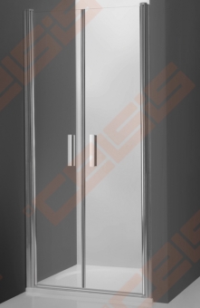 Vieno elemento varstomos dušo durys ROTH TOWER LINE TCN2/90 skirtos montuoti į nišą su brillant spalvos profiliu ir skaidriu stiklu 