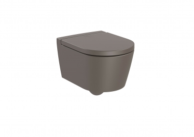 Pakabinamas unitazas Roca Inspira Round Compact Rimless (be dangčio), spalva Coffee 