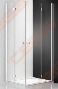 Lankstomos dušo durys ROTH TOWER LINE TZOP1/90 su brillant spalvos profiliu ir skaidriu stiklu (dešinė) 