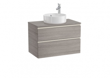 Spintelė praustuvui ROCA The Gap, matmenys: 800x460x537, spalva - city oak, su dviem stalčiais (be praustuvo) 