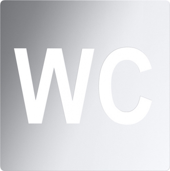 Piktograma "WC",  blizgus nerūdijantis plienas 