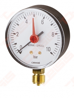 Manometras D100 25bar 1/2" vertikalus 