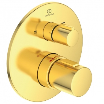 Dekoratyvinė dalis vonios/dušo maišytuvui Ideal Standard Ceratherm T100, termostatinė, spalva - Bruched Gold 