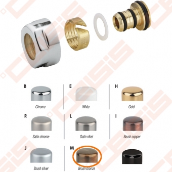 Jungtis (spalva: bronza) daugialuoksniam vamzdžiui; 16 x 2 x (24 - 19) 
