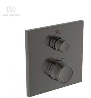 Dekoratyvinė dušo maišytuvo dalis Ideal Standard Navigo, termostatinė, kvadratinė, spalva - Magnetic Grey. Reikalinga potinkinė dalis A1000NU 