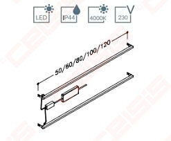 Stalčių apšvietimas LED IP44 80 cm 