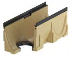 Latakas polimerbetoninis V 100 G 0,5m su vamzdžio jungtimi DN110 