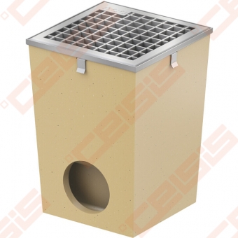 Polimerbetoninis ACO Self trapas su cinkuotomis grotelėmis ir briauna; Dn 255 x 255 mm