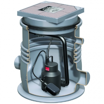 Įrenginys nuotekų pakėlimo Sinkamat-K su dangčiu įvairiems paviršiams 