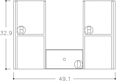 Komplektas medinių dėžučių 60cm spintelei, juodai beicuotas ąžuolas 