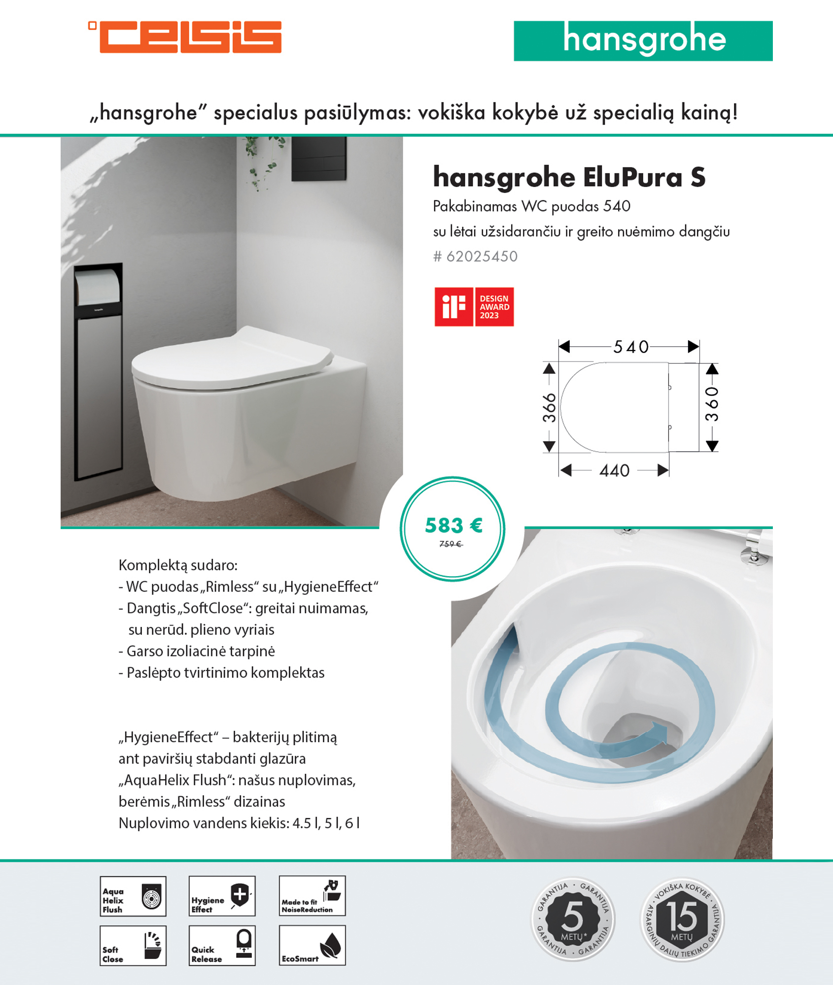 HANSGROHE PASIŪLYMAS! 