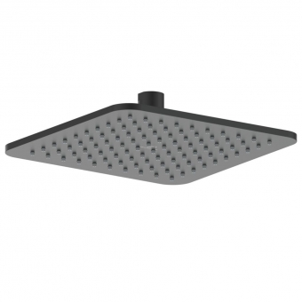 Ideal Standard lietaus dušo galva, 200x200mm, metalinė, su silikoniniais purkštukais, kvadratinė, spalva - juoda matinė 