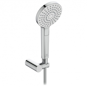 Komplektas rankinio dušo IdealRain Evo, 3 dalių: 1750mm IdealFlex dušo žarna, rankinė dušo galva 110mm (3 srovių), reguliuojamas laikiklis 
