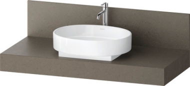 Praustuvas Duravit Xviu 80x48 su juoda konsolė 1200x370x550 