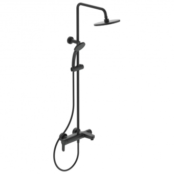Vonios/dušo sistema Ideal Standard Cerafine O, Ø20cm lietaus galva,Ø100 rankinis dušas, spalva- juoda matinė 