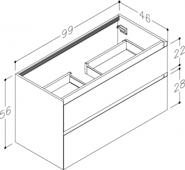 Spintelė apatinė Loft 100cm, linas 