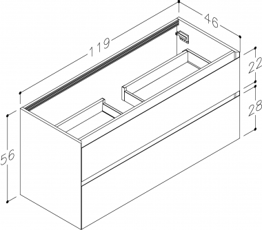 Spintelė apatinė Loft 120cm kašmyras 