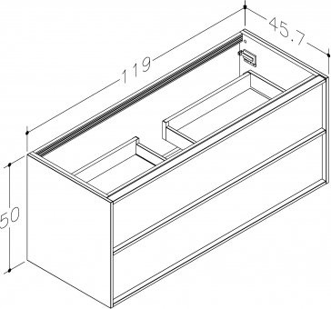 Spintelė apatinė Home 121 cm rudo ąžuolo faneruotė 