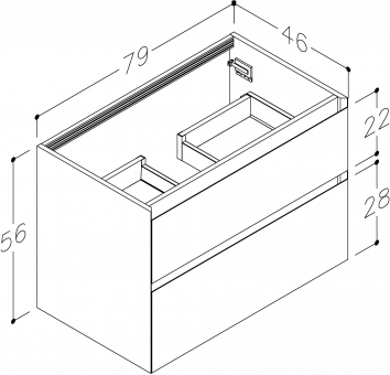 Spintelė apatinė Loft 80cm balta matinė 