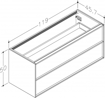 Spintelė apatinė HOME 120cm, ruda ąžuolo faneruotė, stalviršiui 