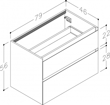 Spintelė apatinė Loft 80cm balta matinė su stalviršiu 