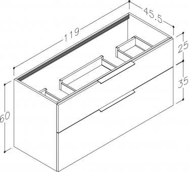 Spintelė apatinė Big 120 cm dviguba betono spalva 