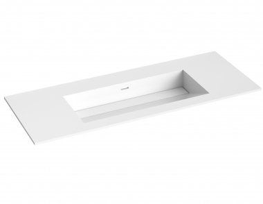 Praustuvas Corian 120cm, dubuo centre, be skylės maišytuvui 
