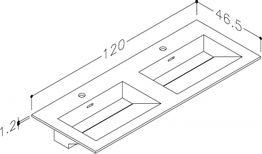 Praustuvas Corean 120cm dvigubas 