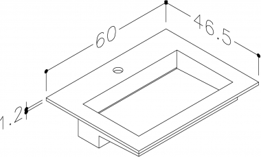 Praustuvas 60cm, Corian baltas matinis 