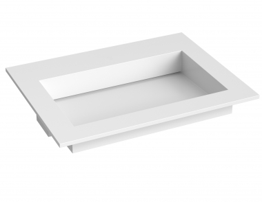 Praustuvas 60cm, Corian baltas matinis, be skylės maišytuvui 