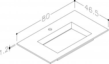 Praustuvas 80 cm, corian 